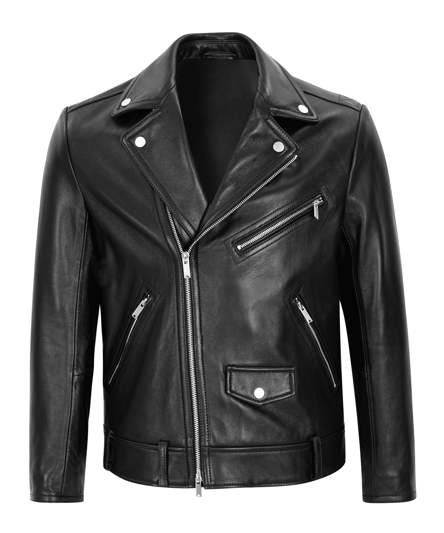 Classic rider jacket / Lamb skin (Black )