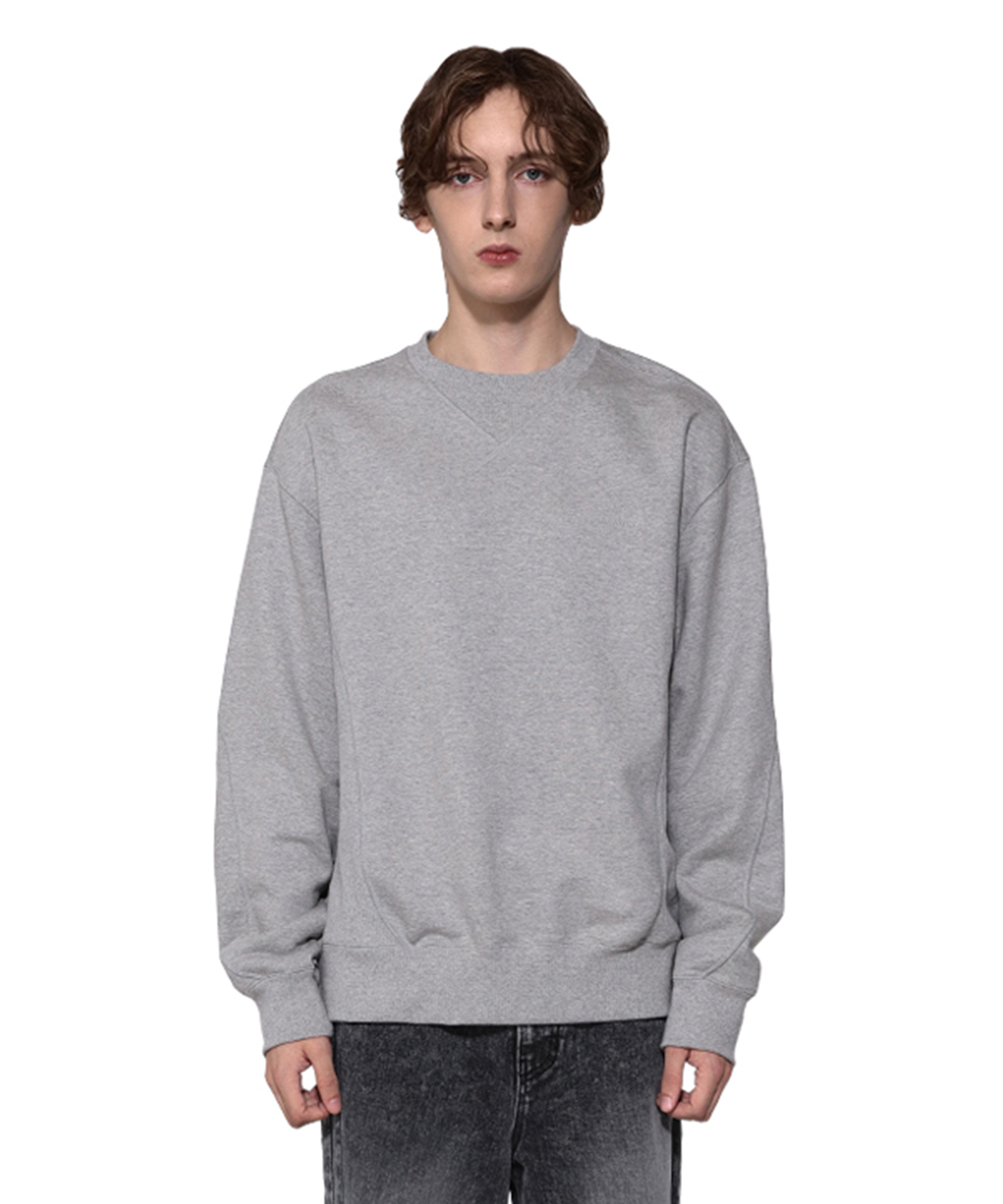 Curved Section Contras Sweatshirt -Grey