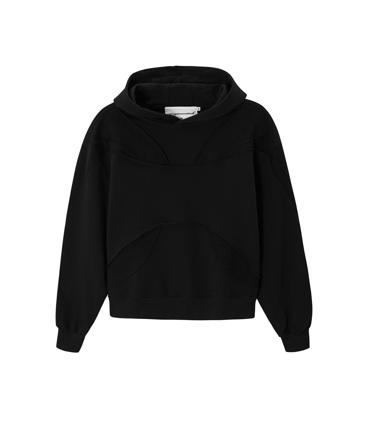Flipped Fabric Contras Hoodie - Black