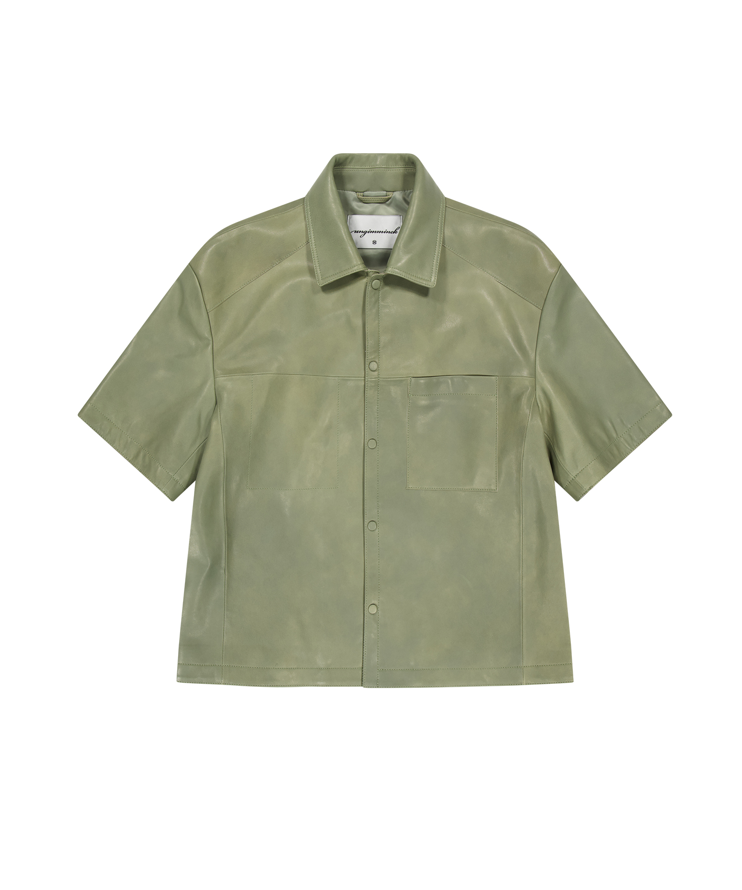 Lamb Skin Short Sleeve Shirt - Olive Green