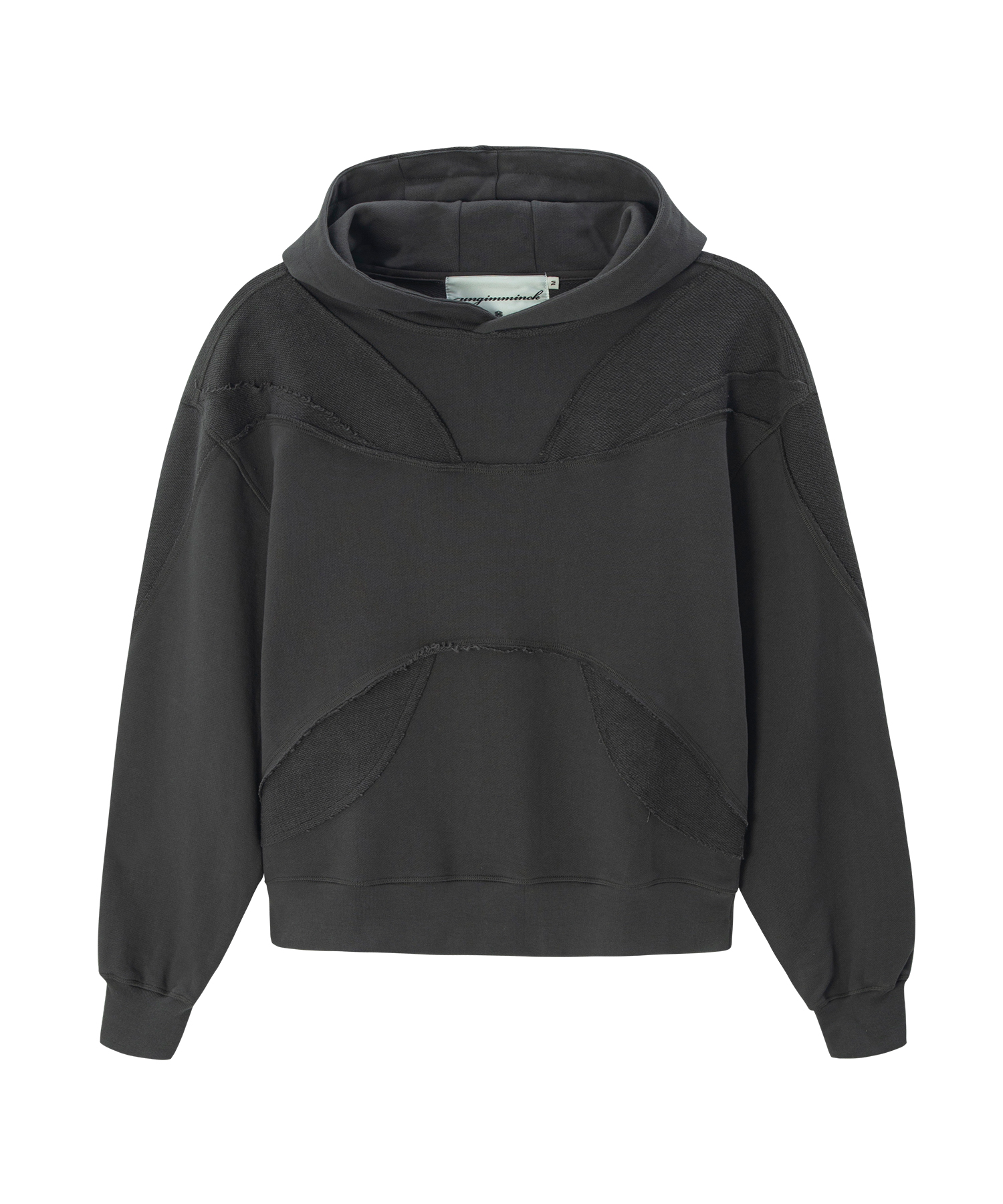 Flipped Fabric Contras Hoodie - Charcoal